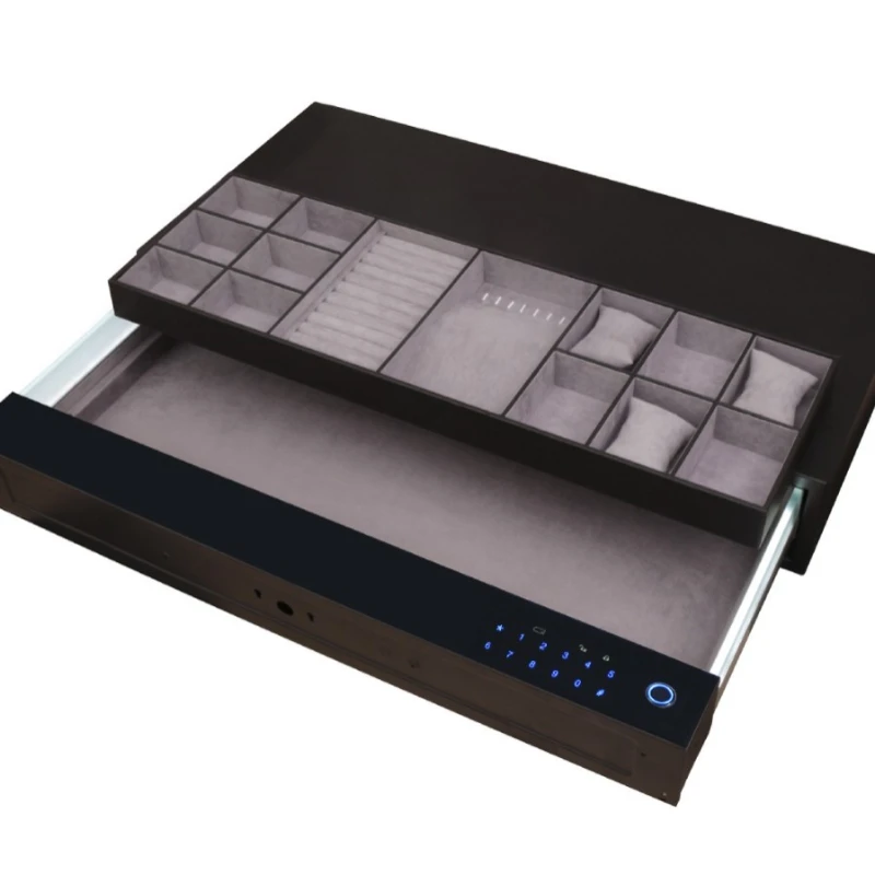 Hot Selling Biometric Password Safe Box Automatic Pop up Hidden Security System for Home Jewelry Storage
