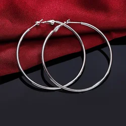 Diameter 5-8 cm groothandel 925 sterling zilveren oorbellen voor vrouwen dame meisje hoge kwaliteit mode klassieke sieraden LE010