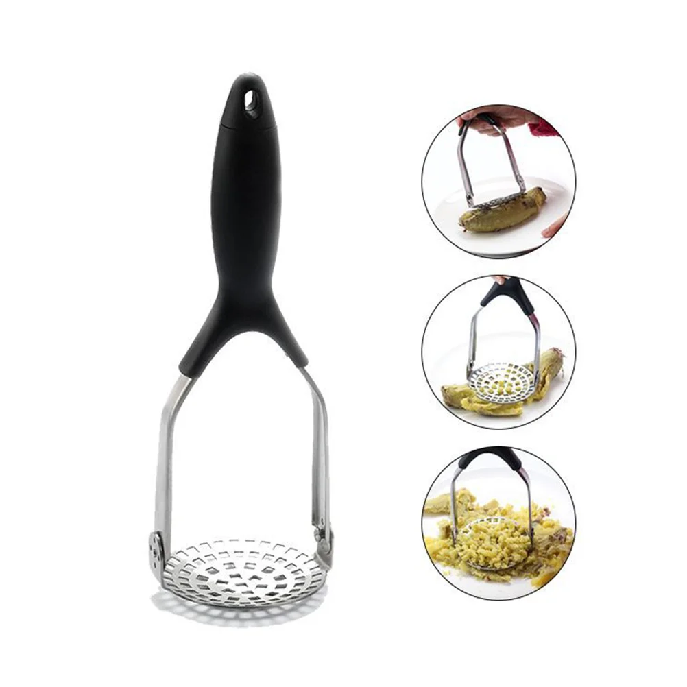 

Premium Stainless Steel Potato Masher Ricer Non Slip Easy Use Kitchen Tool for Potatoes Carrots Garlic Vegetable Press