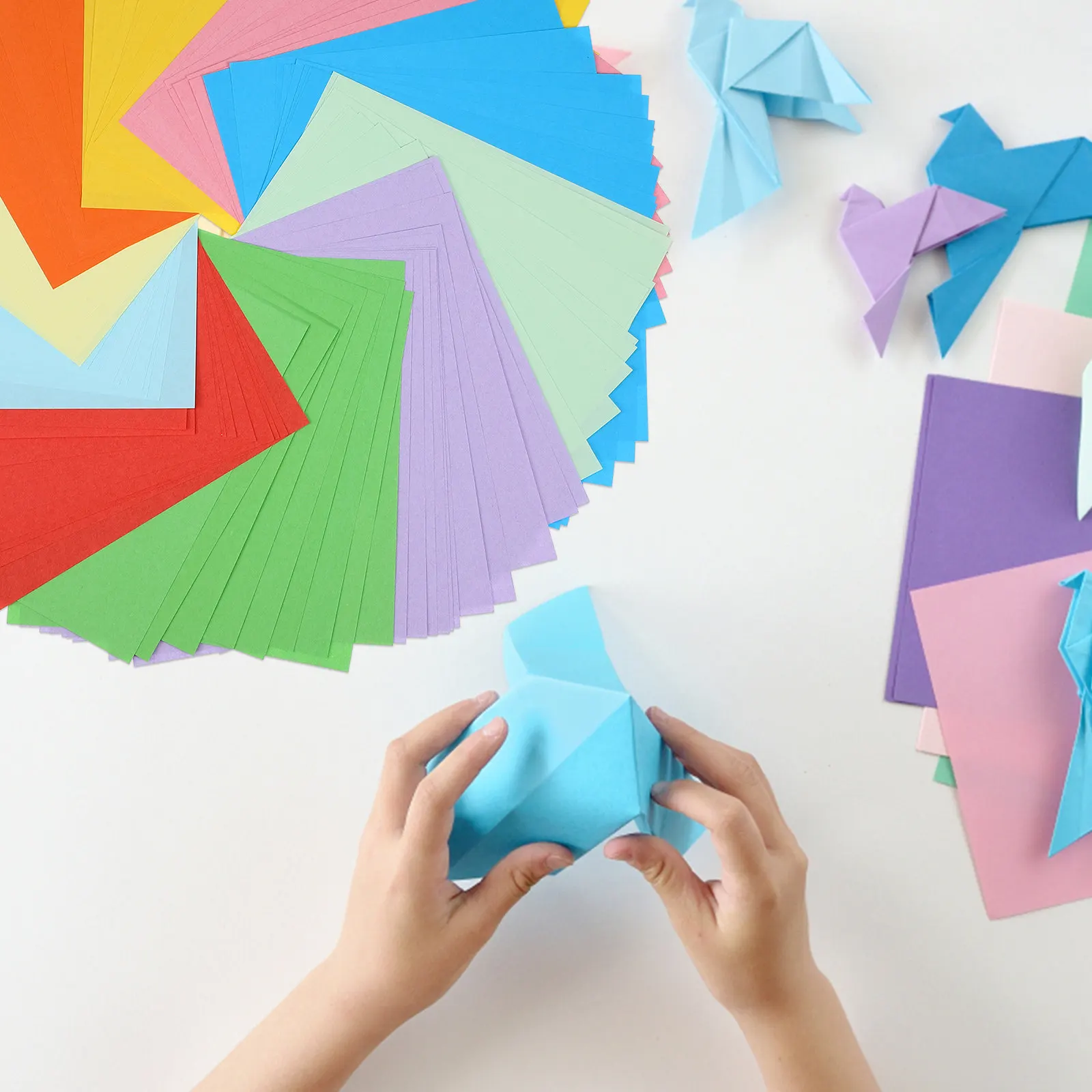 100 Sheets Origami Paper Colorful Textured Papers Assorted 's Colored Chinese Decorative Cardstock