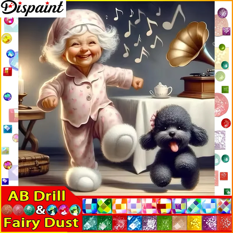 

Dispaint Fairy Dust AB квадратная/круглая дрель 5D DIY алмазная живопись "Граннивая собака" ​ ​ Музыкальная вышивка крестиком, полный горный хрусталь