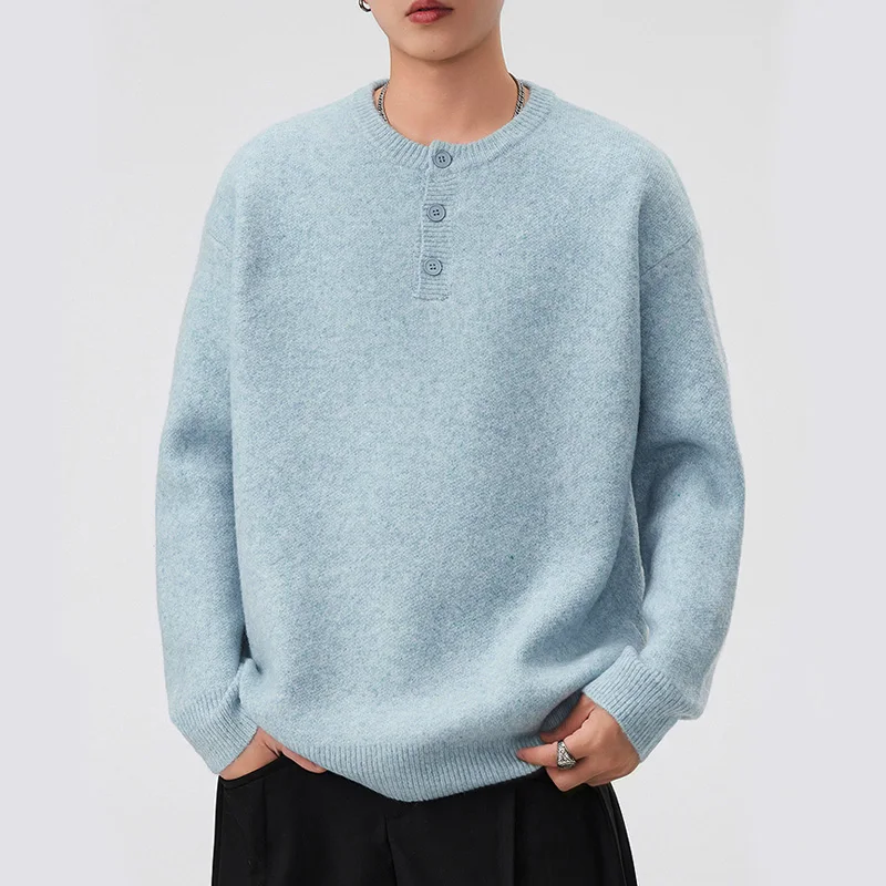 Men's Autumn Winter Fashion Vintage Casual Loose Pullover Knitted Sweater Man Jumper Knitwear Tops