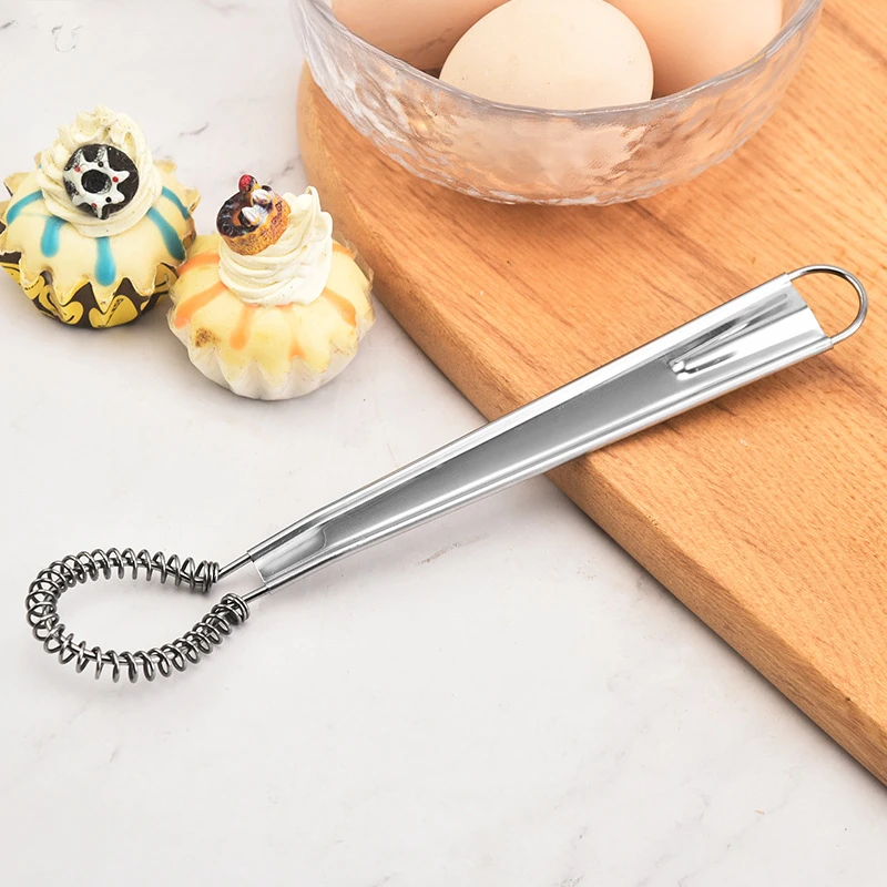 430 Stainless Steel Magic Hand Held Spring Whisk Mini Kitchen Eggs Sauces Mixer Spring Beater Hand Honey Cream Stir