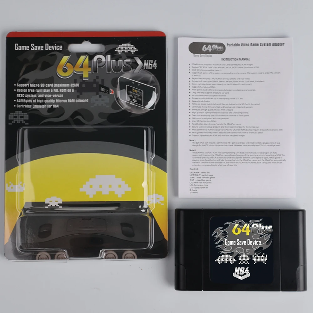 Retro Game Cartridge para Nintendo, Consolas de Video Game, 64 Região Livre, Chip Save, Cartão SD para N64, EUA, JP, EUR, 16G, 340 em 1