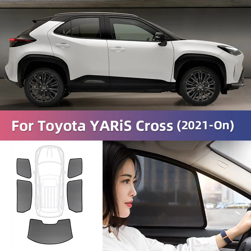 For Toyota YARiS Cross XP210 2021 2022 2023 2024 Magnetic Car Sunshade Front Windshield Curtain Rear Side Window Sun Shades