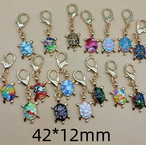 16 pcs Colorful Turtle  Charm Pendants Enamel Craft, Perfect for DIY Earrings, Bracelets, Neck Handmade Craft Supplie