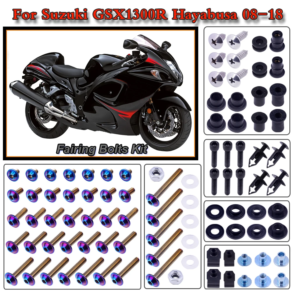 

For Suzuki GSX1300R Hayabusa 2008-2018 2017 2016 2015 2014 Motorcycle Stainless Complete Bodywork Fairing Bolt Kit Screws Clip