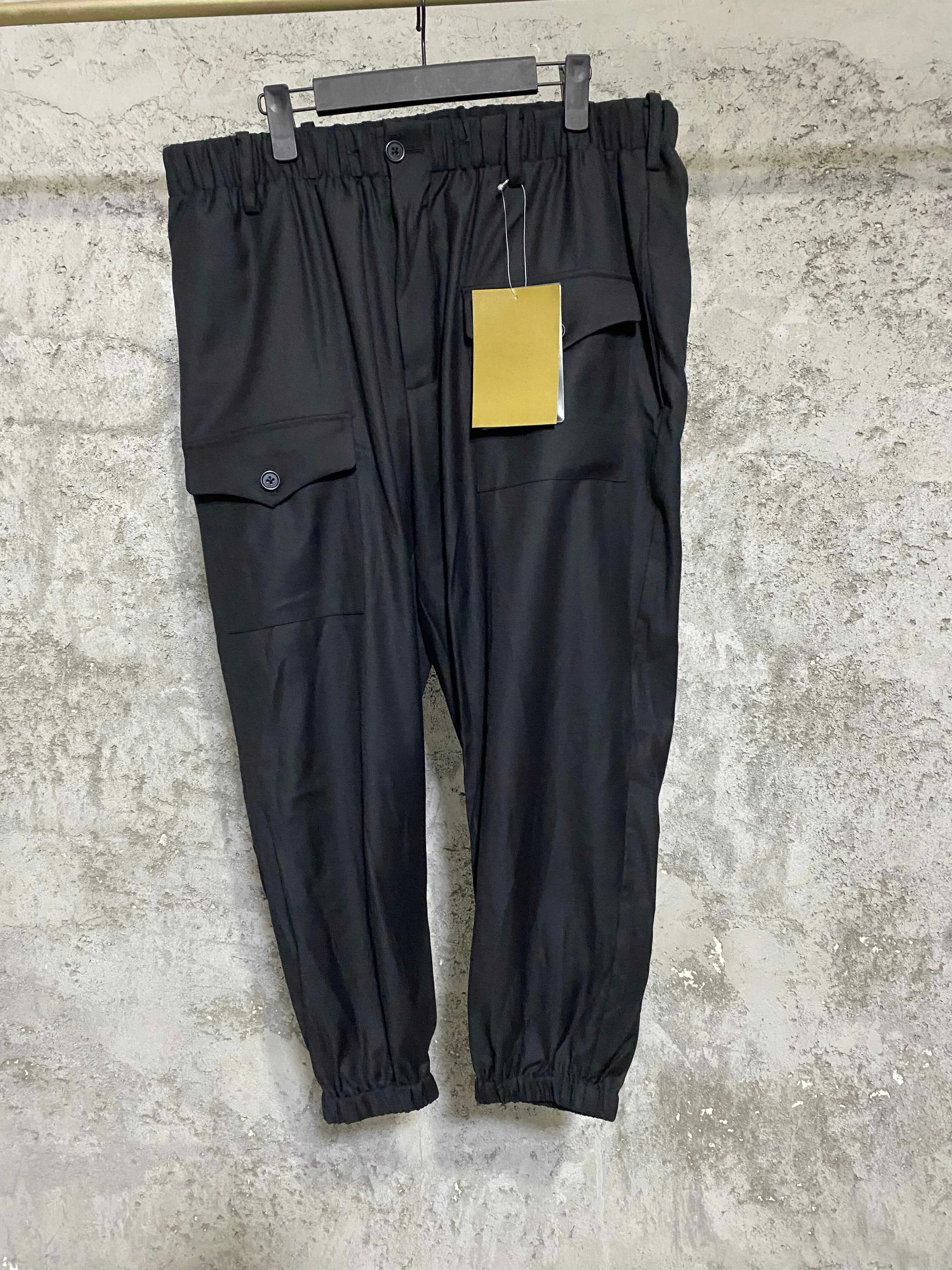 

TOP-YAMAMOTO Japanese Men's original Design sense dress, large pocket deconstruction, loose pants, straight-leg pants