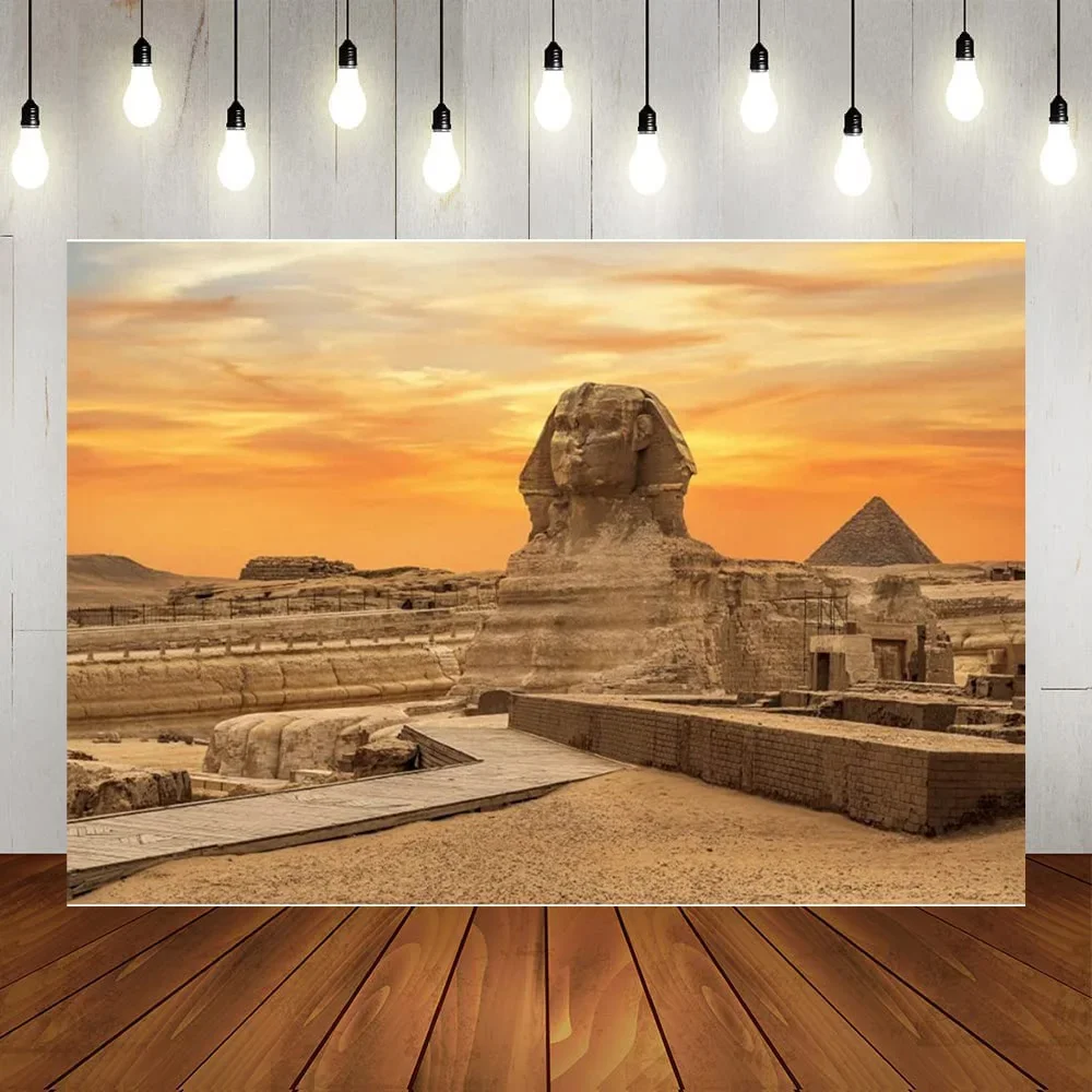 

Egypt Desert Egyptian Sphinx Pyramid Ancient Egypt Scene Photography Background Travel Themed Party Decorations Travel Props