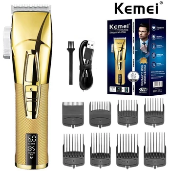 Kemei KM-5096 전기 헤어 클리퍼, 매우 미세한 헤어 커팅 머신, 정밀 무선 페이드 헤어 트리머, 7000RPM 