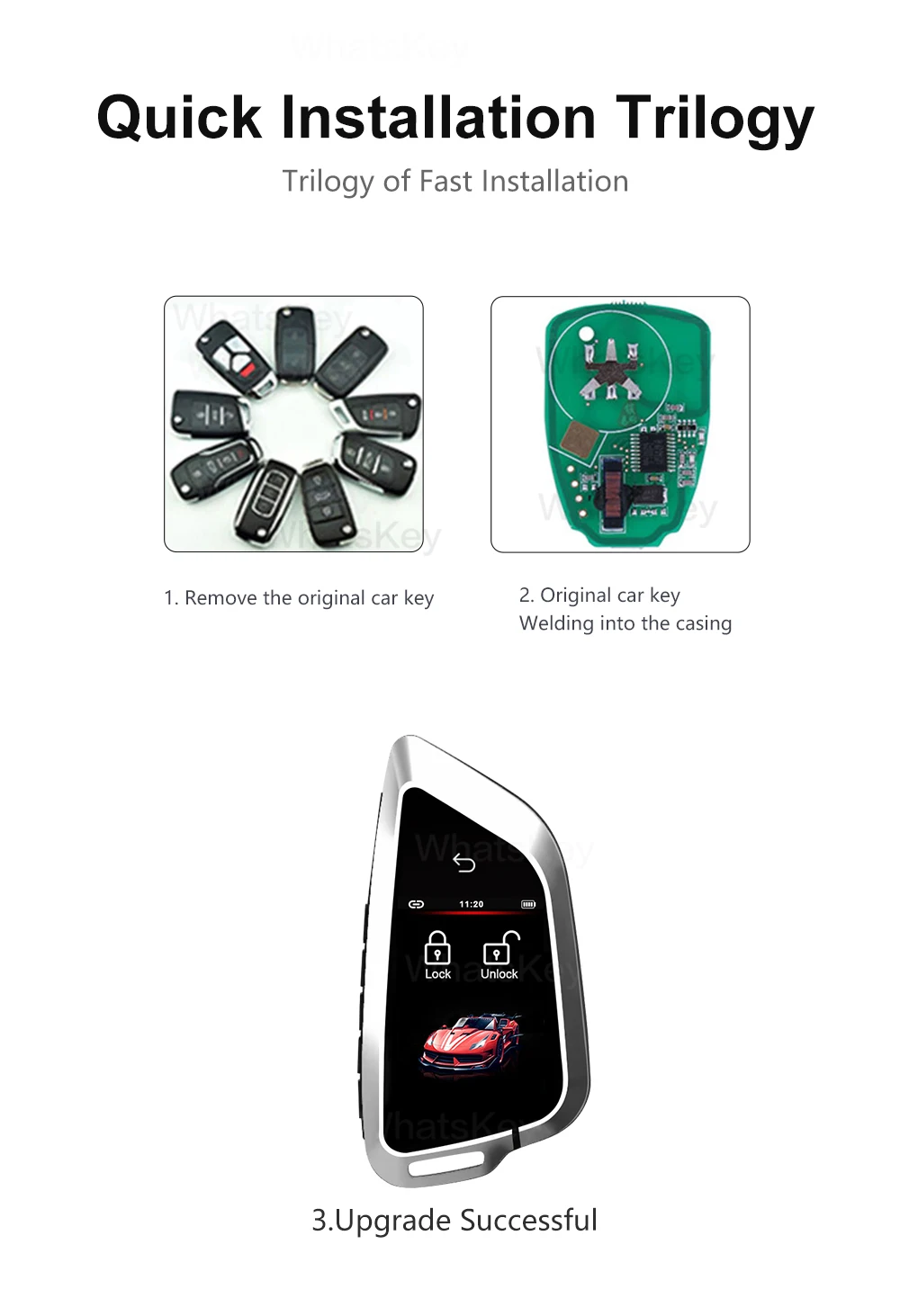 SK02 Universal Smart Remote Car key LCD Screen APP Customized wallpaper For BMW For KIA For Hyundai For Audi Comfortable Go