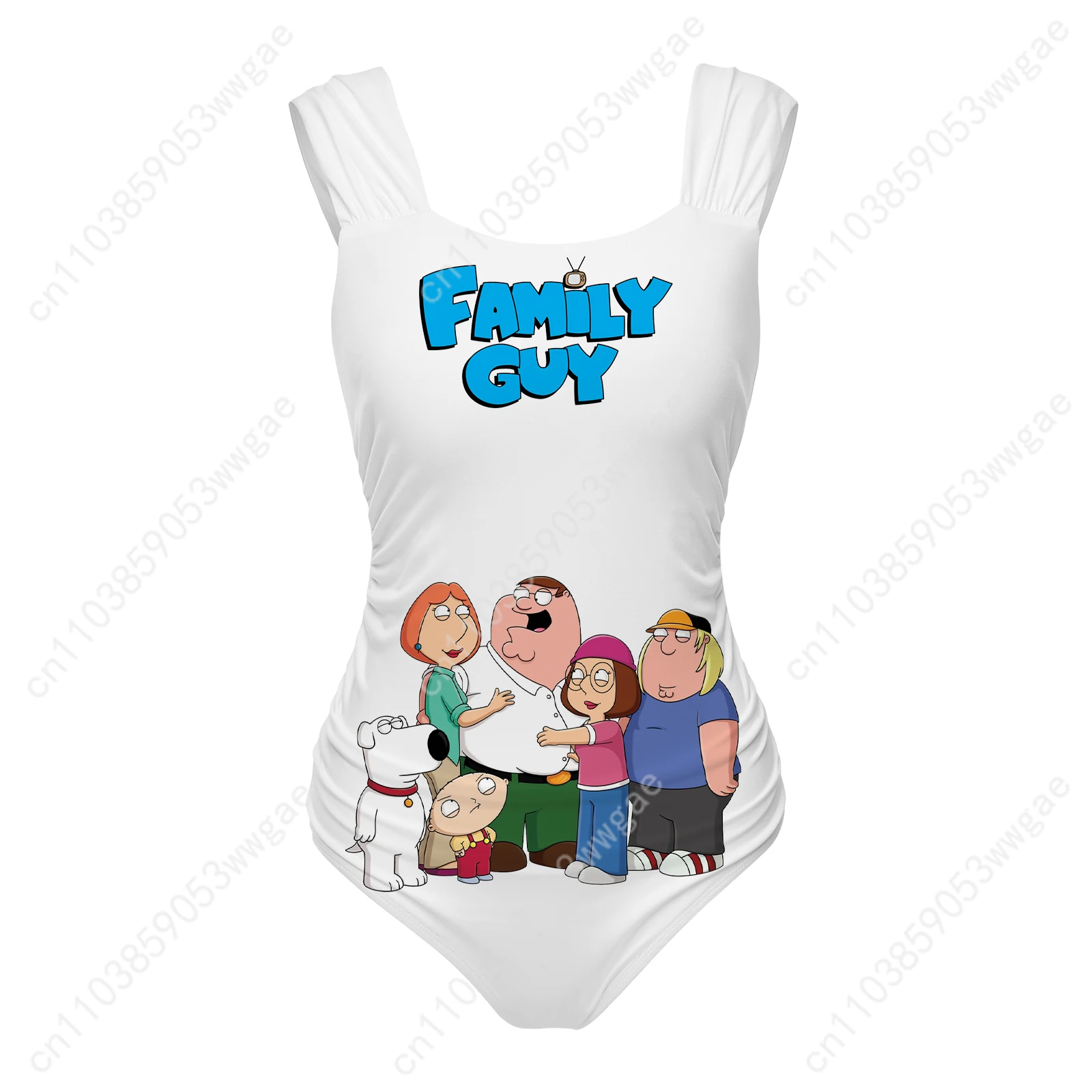 Traje de baño de una pieza para chico familiar, traje de baño con tirantes anchos para mujer, traje de baño personalizado, Bikini Sexy para playa, ropa de playa personalizada con dibujos animados