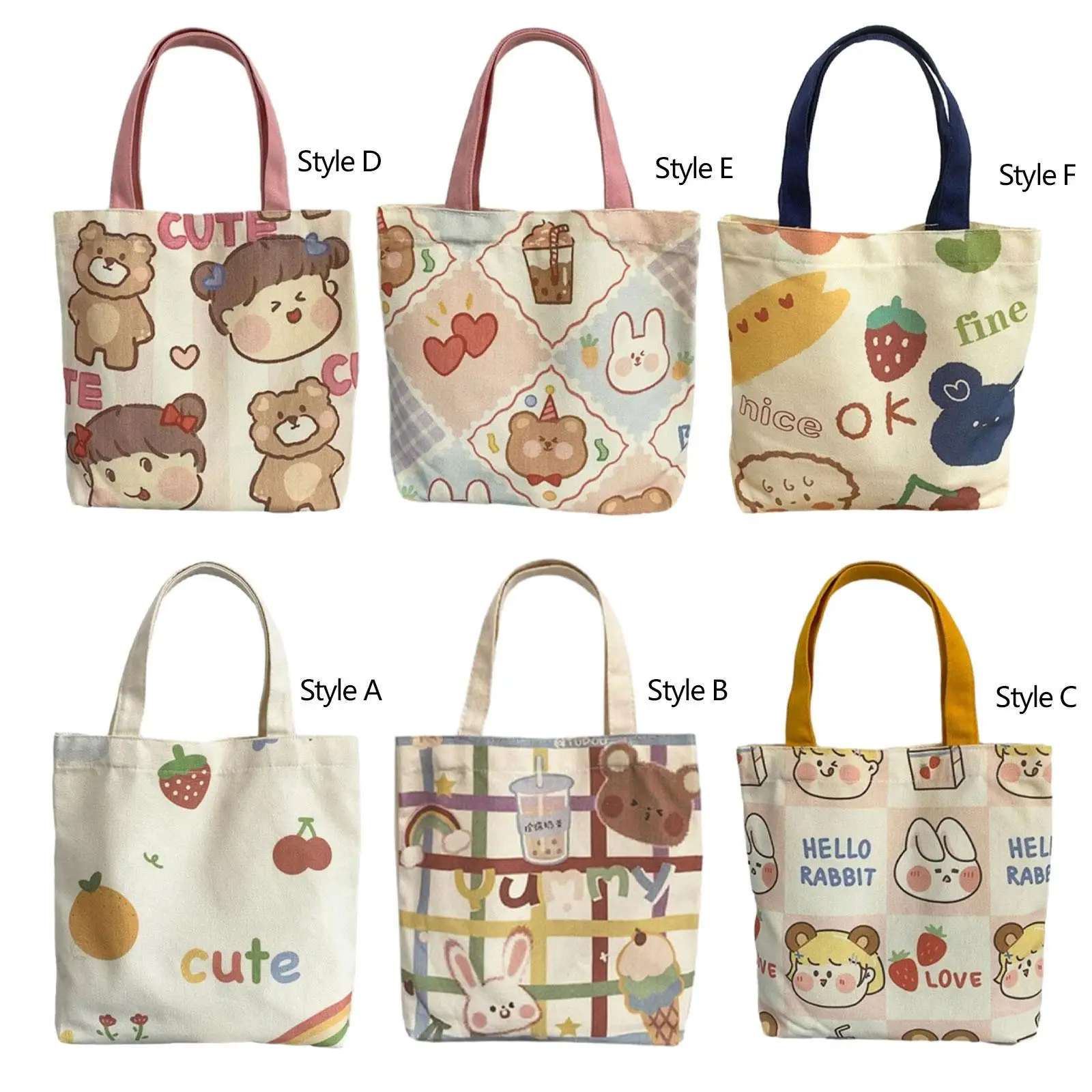 Canvas Bag Handbag Fashionable for Women Top Handle Multipurpose Grocery Bag image 2