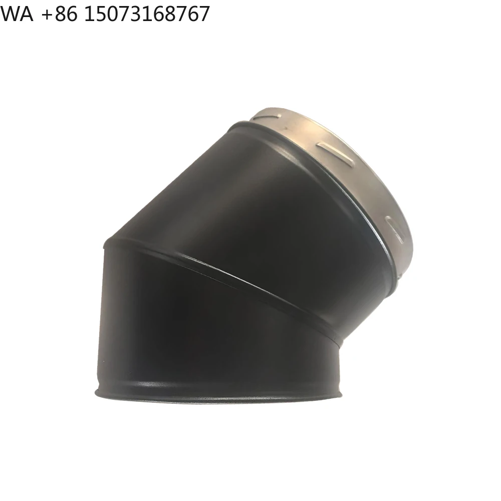 القطر الداخلي 150 القطر الخارجي 200 الفولاذ المقاوم للصدأ طبقة مزدوجة 45 درجة الكوع بيليه موقد مدخنة المداخن الأنابيب