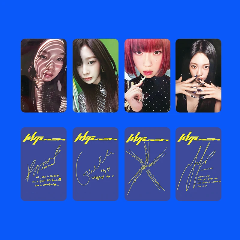 4/8Pcs/Set Winter Ningning Whiplash Mini Album Personal Lomo Cards Fashion Member HMV BEAT Ver Postcard Karina Giselle Fans Gift