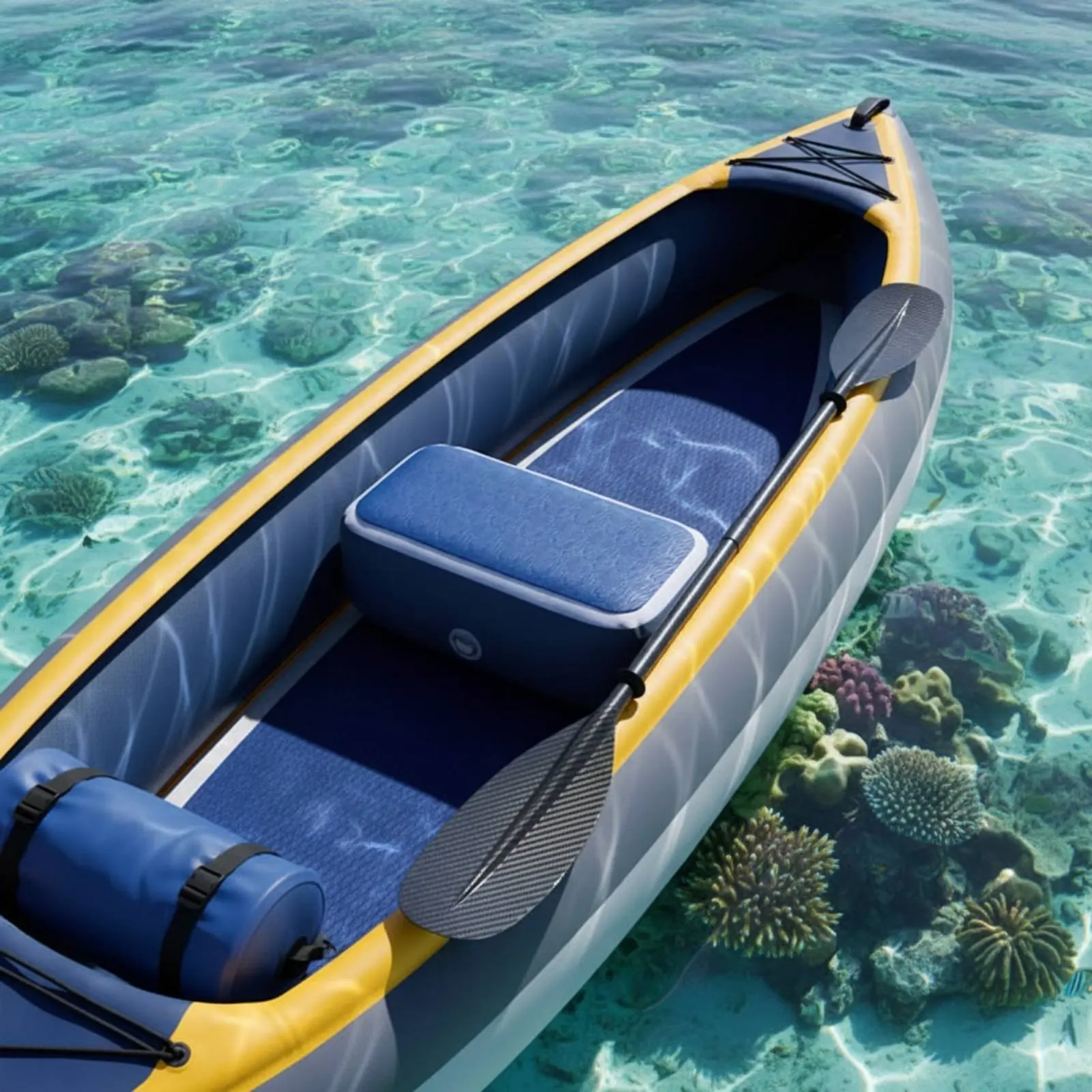 Rectangular Inflatable Seat Pad Easy to Clean Inflatable Paddle Boat Seat Non-Slip Shock Absorbing