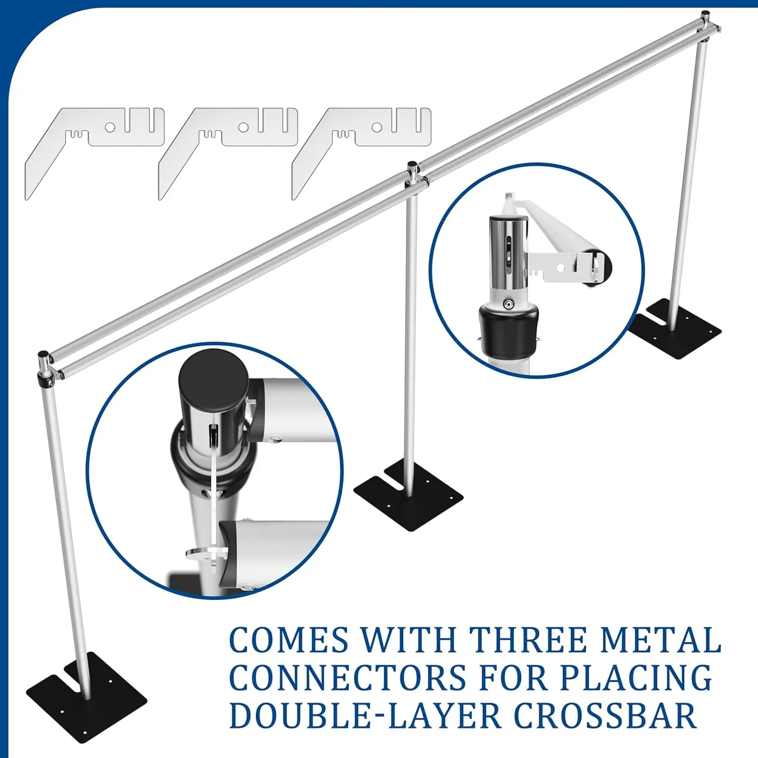 Heavy Duty Backdrop Stand, 10x20Ft Double Crossbar Pipe and Drape Stand Kit, Adjustable Banner Stand, Back Drop Stand for Party