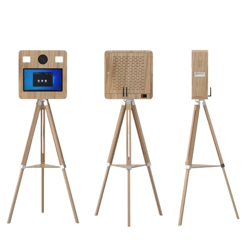 

15.6 inch imitation wood grain wooden tripod portable camera adjustable photo booth indoor