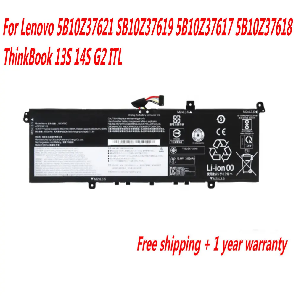NEW L19D4PDD L19M4PDD L19C4PDD Laptop battery For Lenovo ThinkBook 13S 14S G2 ITL 5B10Z37621 SB10Z37619 5B10Z37617 5B10Z37618