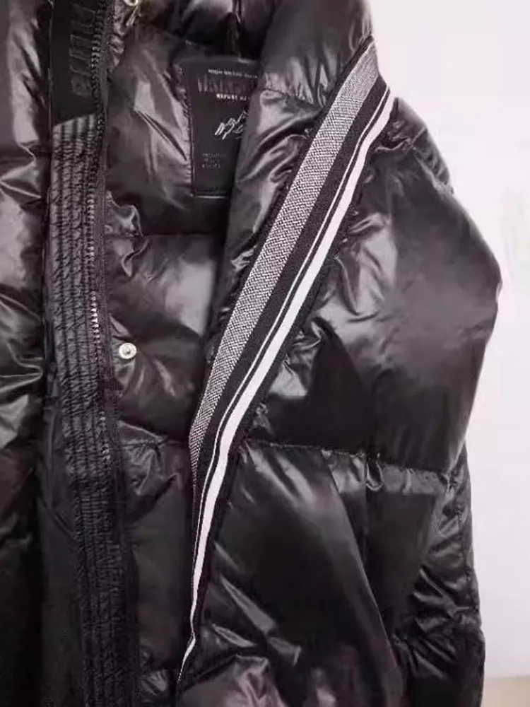High-End-Down-Mantel für Kinder, lange Kapuzen-Oberbekleidung, Winter, für Jungen und Mädchen, winddicht, wasserdicht, warm, Daunenjacke A4162 – Detail 10