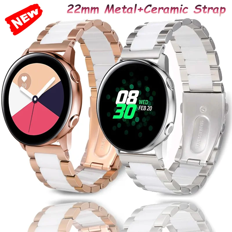 22 mm Metall + Keramikarmband für Huawei Watch 5 GT6-5-4 Pro 46 mm, modisches, bequemes Armband, Amazfit Active Max/Bip 5 6/Balance 2