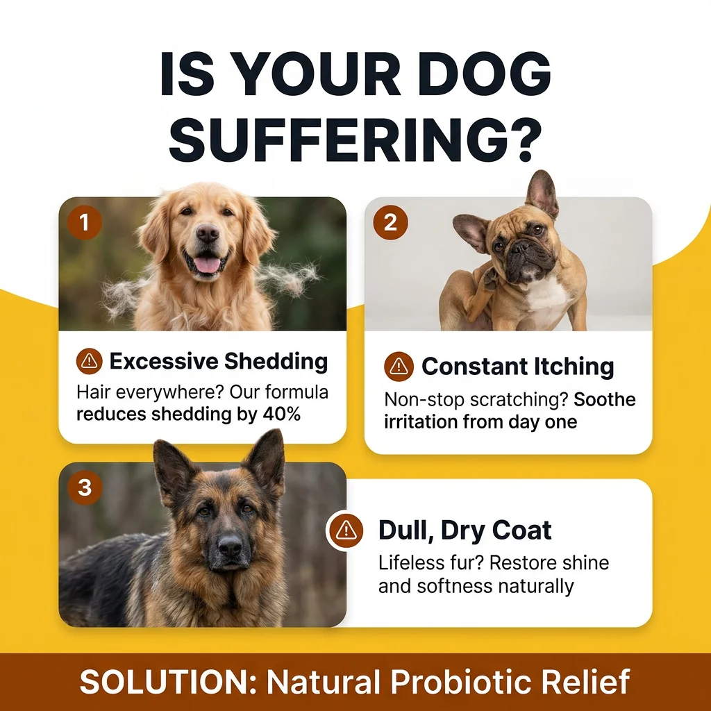 Pet Probiotic Soft Chews for Dogs Promote Healthy Skin & Coat, Alleviate Shedding & Relieve Itching Nutritional Supplement