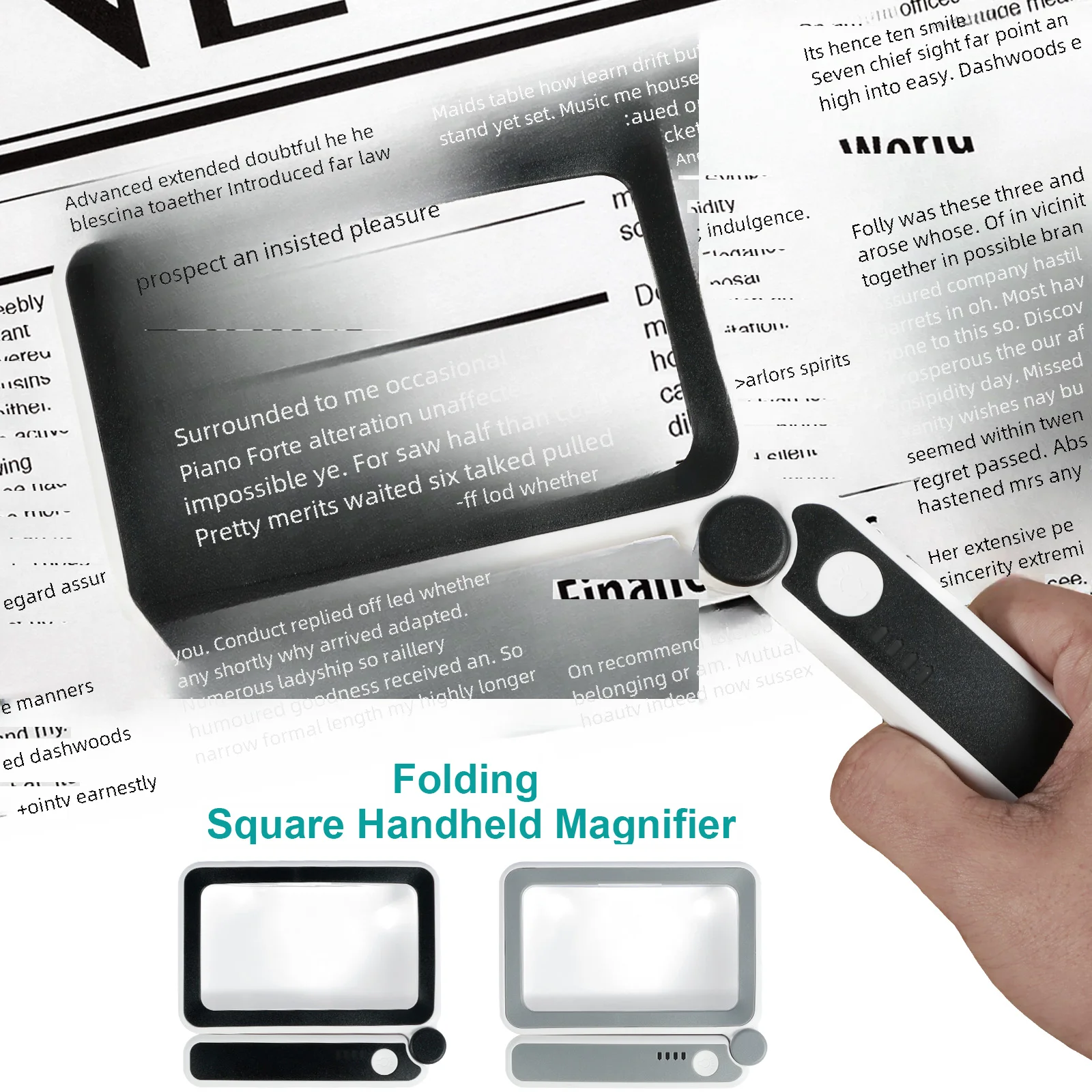 4X Magnifying Glass with Light Lightweight Full Page Magnifier with 10 LED Light Anti-Glare Lens Ideal Gift for Seniors Reading