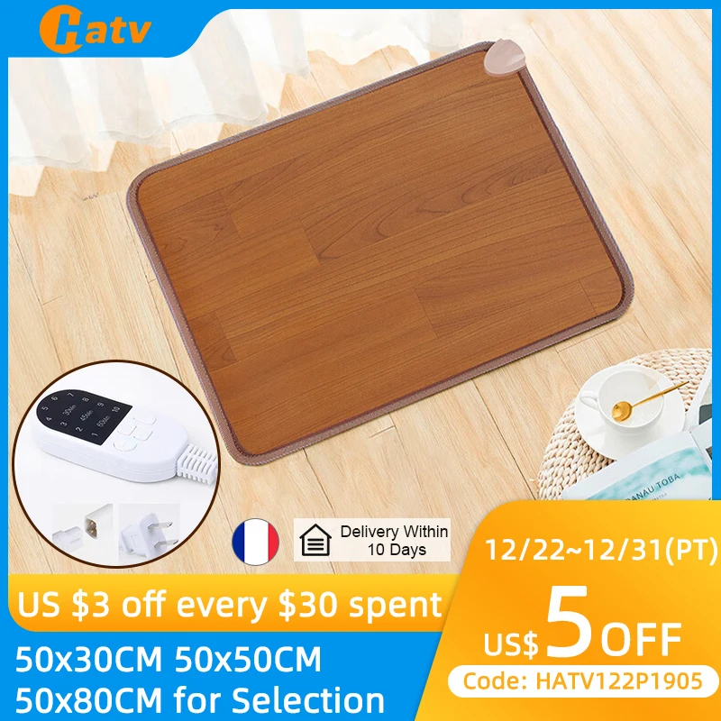 HATV 110V/220V เครื่องทำความร้อนเท้า Office Home แผ่นทำความร้อนไฟฟ้า Warm ฟุตเครื่องทำความร้อนในครัวเรือนพรมฤดูหนาวไฟฟ้าเครื่องทำความร้อน