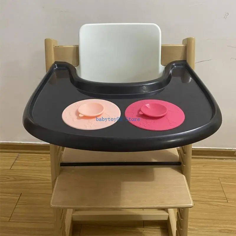 Y4UD Highchair Self-Feeding Tray Easy Install Baby Dining Chair Tray Suction Cup Plate Tray for Stokk Dining Chair
