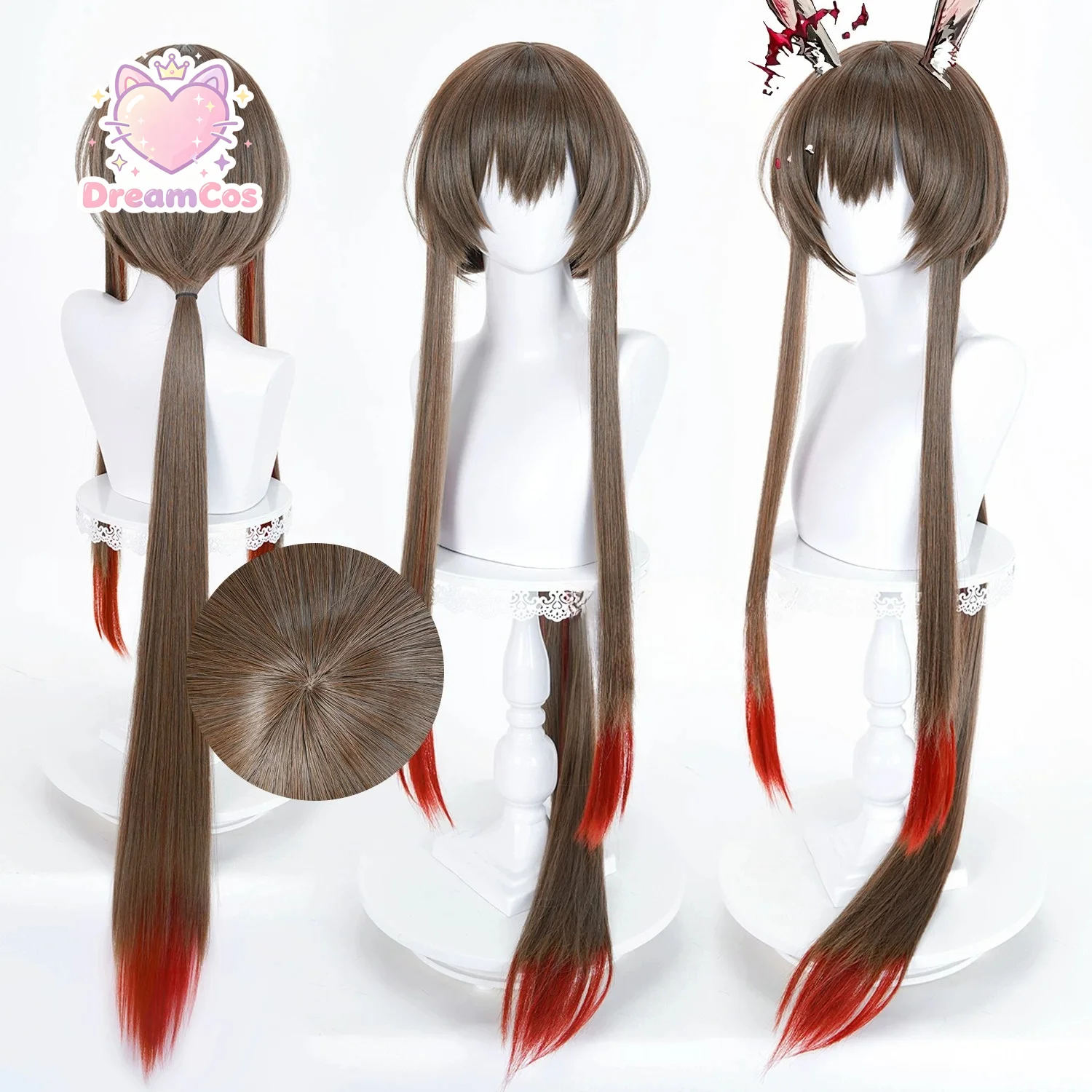 Anime Cosplay Wig Heat Resistant - Wig Cosplay Kolaborasi Arknights Amiya Harper's