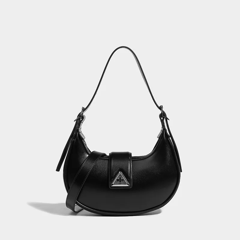 

Elegant and lightweight women's genuine leather crescent handle shoulder bag women's hobo tote armpit bag for daily use