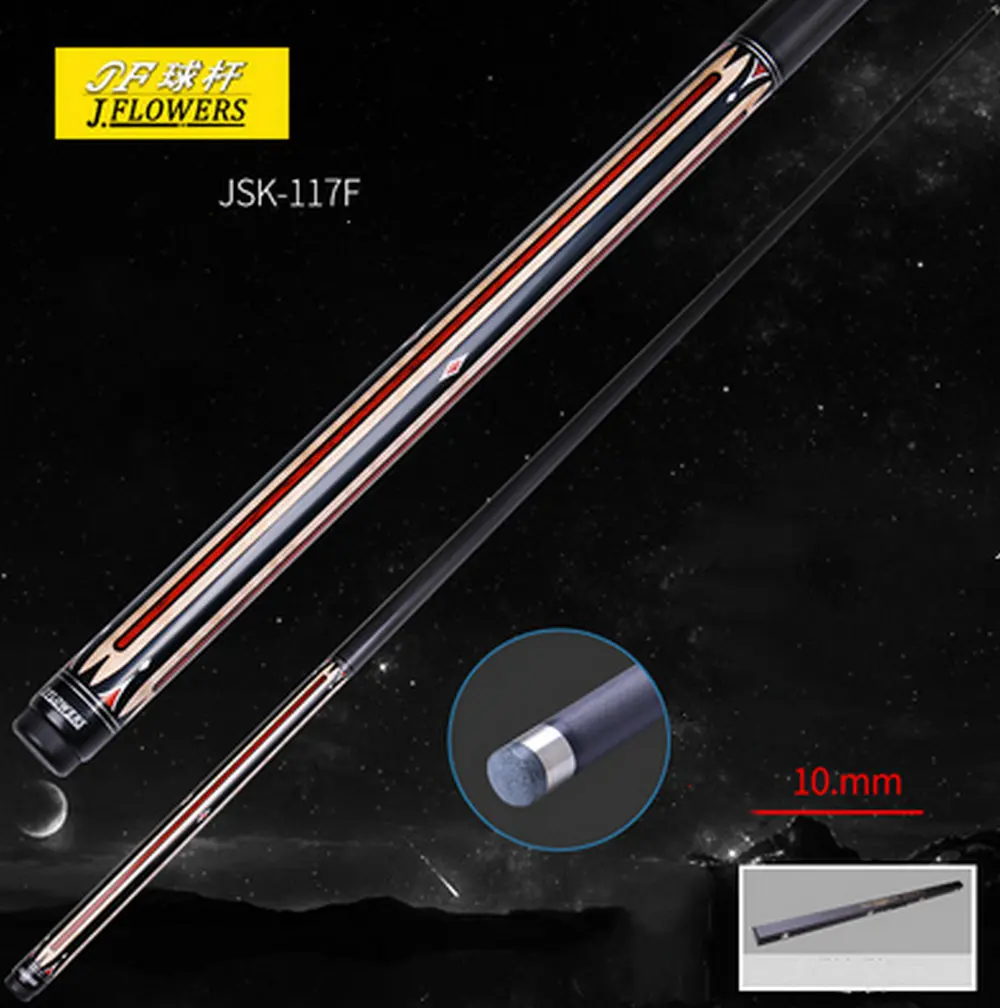 J Flowers JSK Series Carbon Fiber Energy Snooker biliardo stecca da biliardo 10.2mm + Set di supporti per custodia