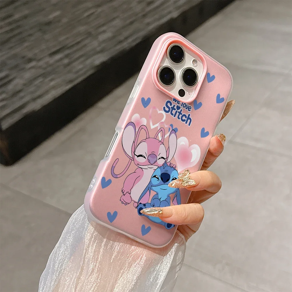 2 IN 1 Cartoon Stitch Angel Case For Motorola Moto G86 G75 G60 G56 G55 G53 G52 G35 G34 G32 G30 G22 G05 G06 5G Hard Candy Cover view 4