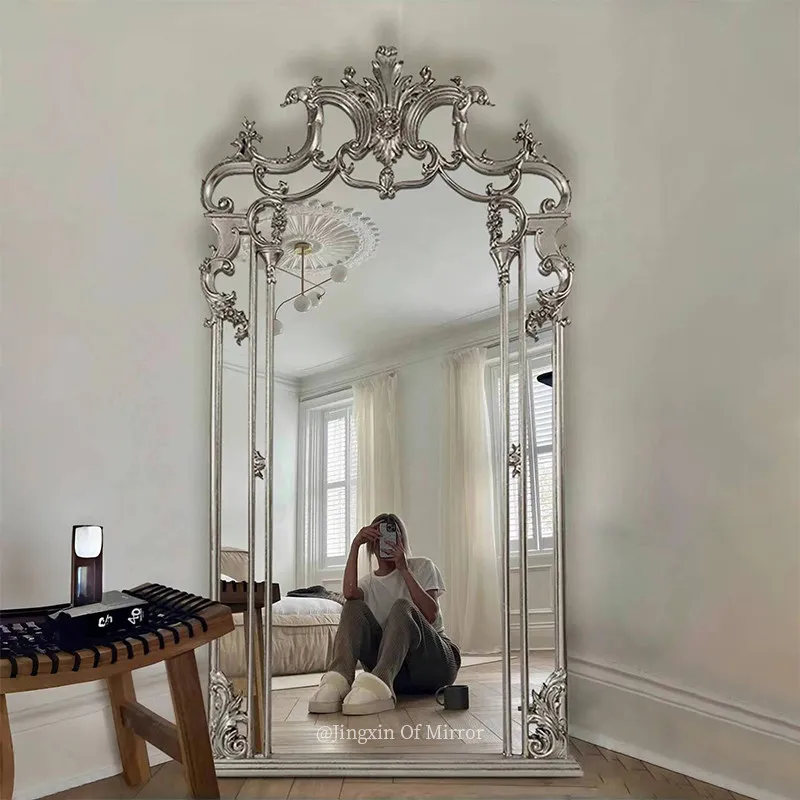 Apartment Gold Standing Decorative Mirrors Bed Room Design Arched Mirrors Full Body Princess Dekoracyjne Lustra Home Decorations