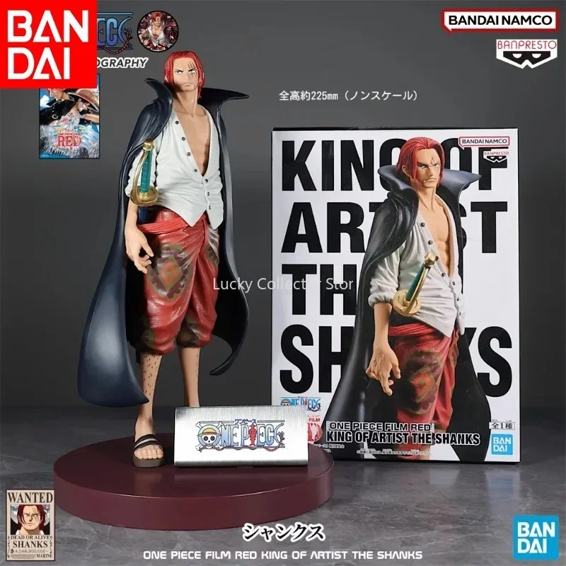 Animation One Piece KOA Four Emperors Red-haired Shanks Figure Bandai Glasses Factory Model Ornament Toy Birthday Gifts