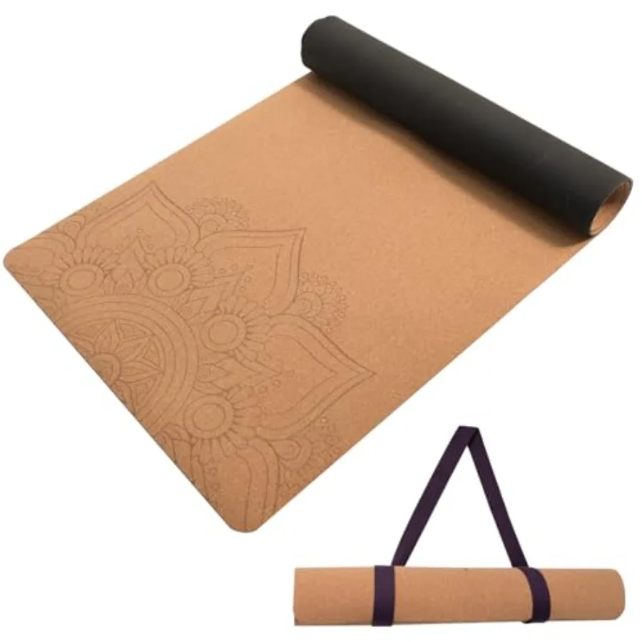 

Cork Yoga Mat Non-Slip, Resists Sweat and Odors Exercise Mat with Carrying Strap for Hot Yoga, Pilates, Floor and Fitness Worko