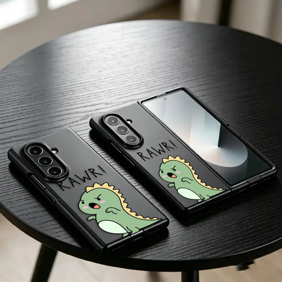 Cartoon Dinosaur Case for Samsung Galaxy Z Fold 8 ZFold7 Z Fold 7 6 5 4 3 ZFold5 ZFold3 ZFold4 ZFold6 Back Phone Cover