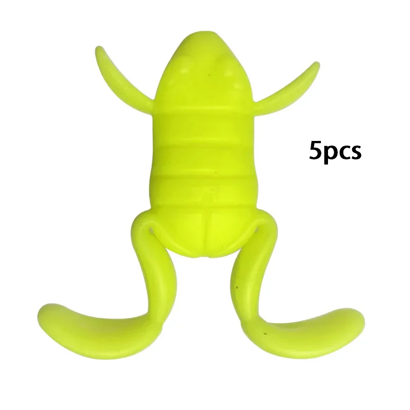 5 Stück Köder, 5 g/Stück, Wasseroberfläche, Kick-Frosch, gefälschter Köder, hohe Simulation, TPE-Frosch, weicher Köder, schwarzer Fisch und Bass-Liebling – Detail 11