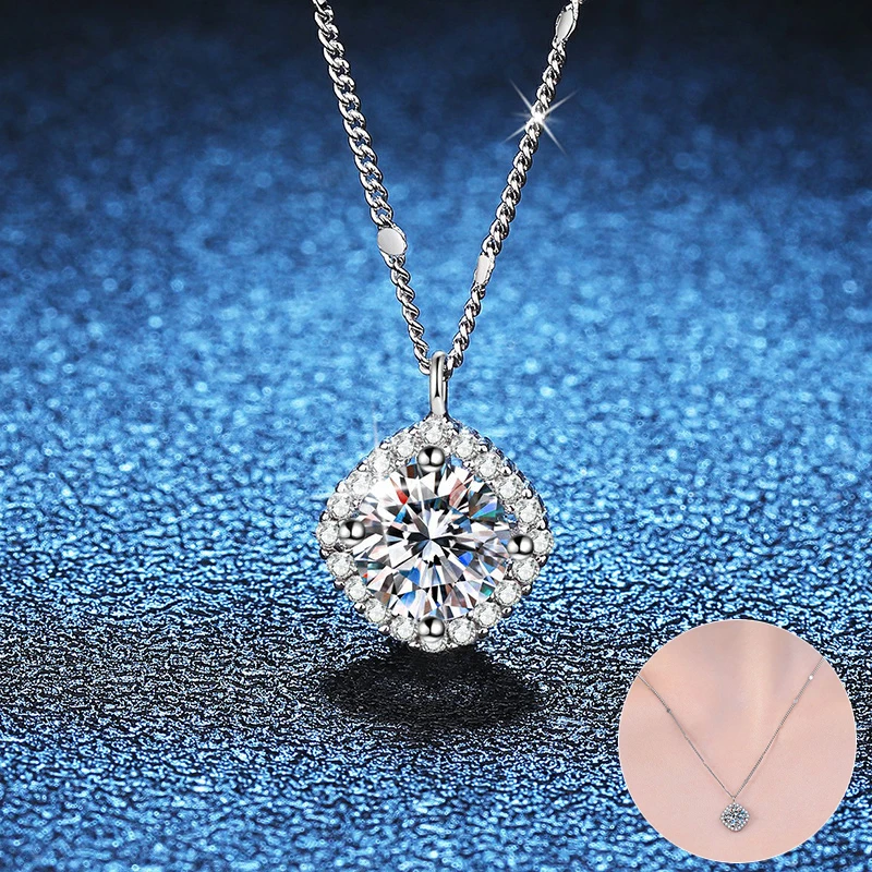 

Apaison 6.5 mm D Color Moissanite Eternity Necklace Pendant For Women 100% 925 Sterling Silver Gift Girl Fine Jewelry Wholesale