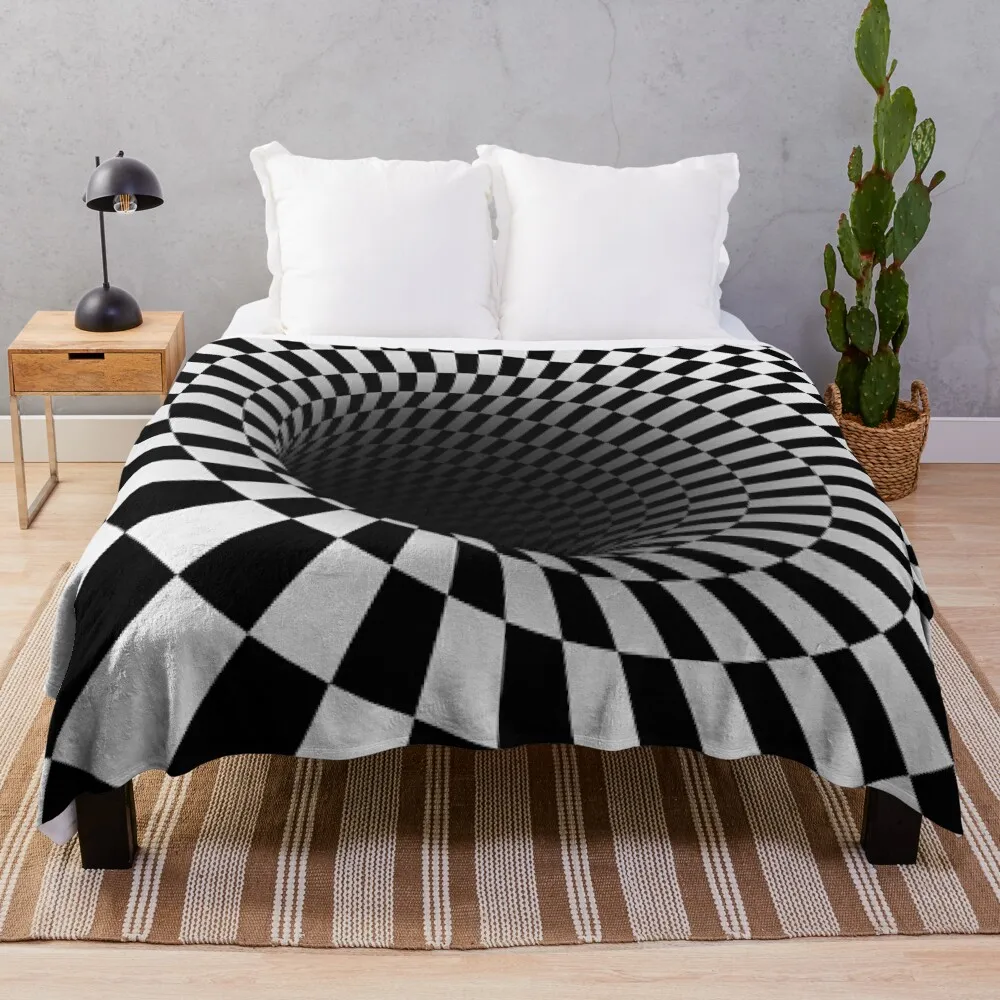 black and white optical illusion Throw Blanket fluffy blanket blankets and throws Sleeping Bag Blanket