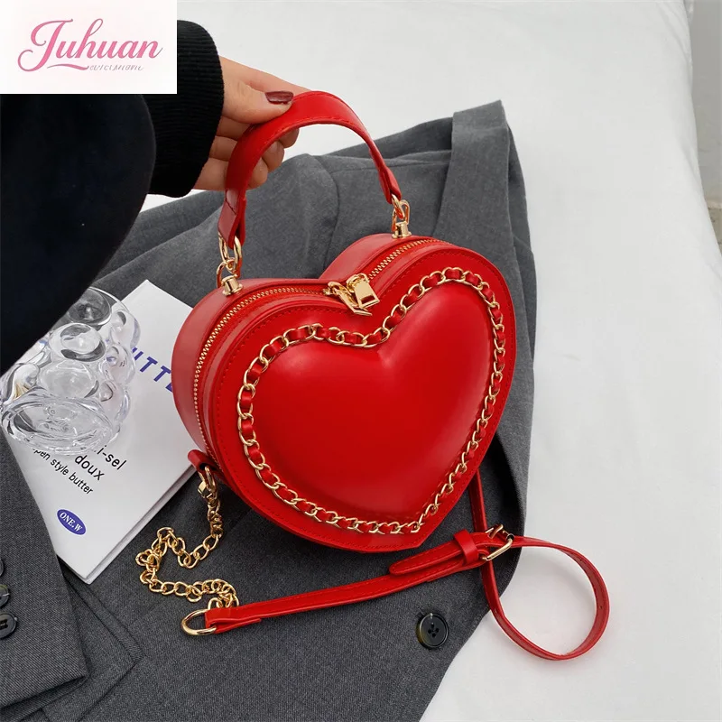 

2025 Chic Sweet Heart Crossbody Bags for Women JK Lolita Bag Solid Kawaii Shoulder Bag Office Lady Uniform PU Pack Bolso Mujer