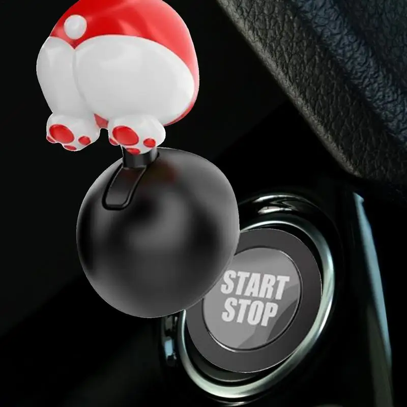 

Engine Start Button Cover Dog Butt -Shaped Car Engine Start Stop Button Joystick Automotive 1-Touch Secure Starter Cover For