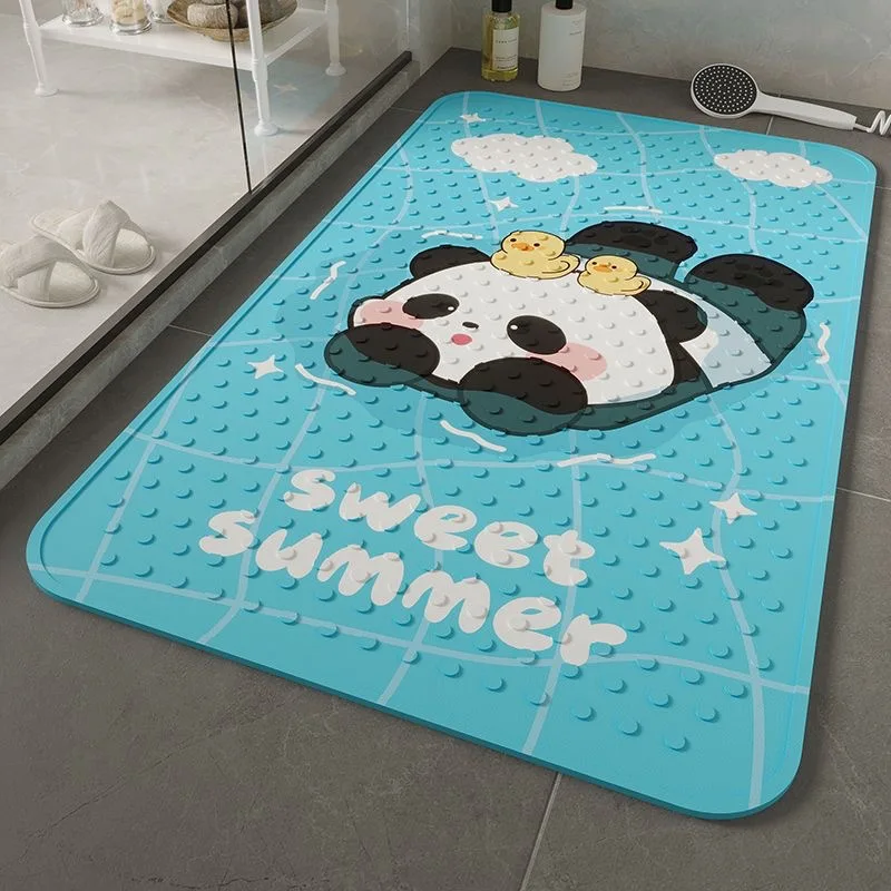 Niedlicher Cartoon 40 x 70 cm Panda PVC Badezimmer rutschfeste Matten Kinder ältere Anti-Fall wasserdichter Badezimmerteppich mit Saugnapf weiches Massagepad