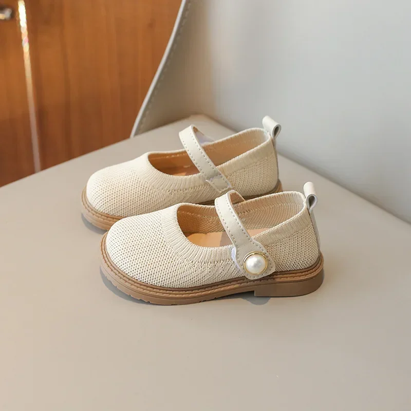 Korean Style Children's Leather Shoes Fashion Princess Shoes for Girls Soft Bottom Breathable Kids Causal Flats Shoes Versatile