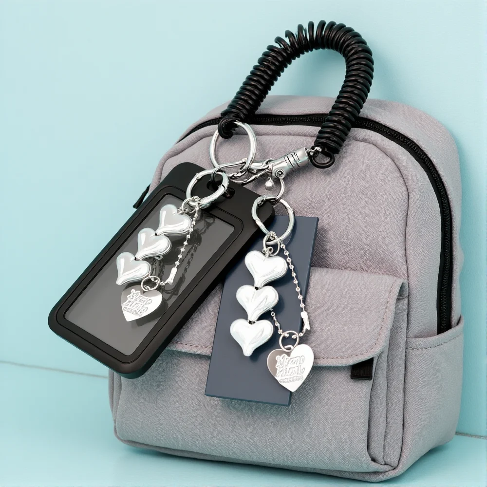 

Aesthetic Student ID Card Holder Ins Style Campus Meal Card Sleeve with Keychain Transport Card Case for Metro Bus Access