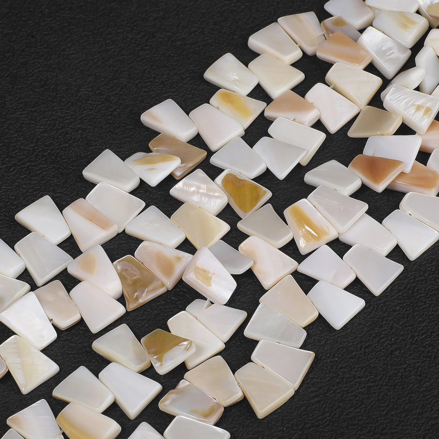 14mm Natural Trapezoid Shell Beads Side Hole Loose Beads for Handmade Jewelry DIY Bracelet Earring Necklace Craft Accessories