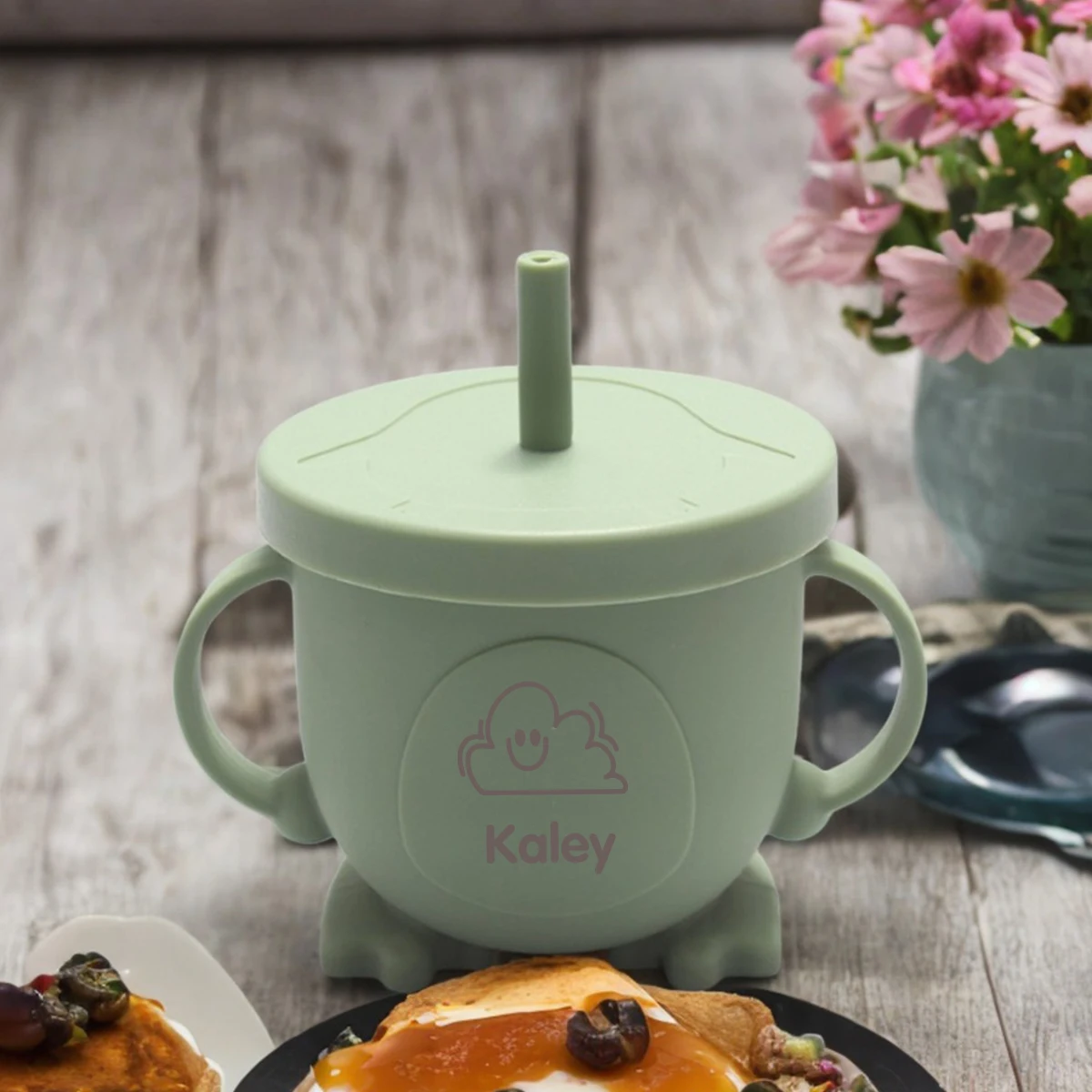 

1 шт. Персонализированная кружка с соломинкой в виде пингвина с именной надписью и ручкой, идеальный подарок на день рождения.