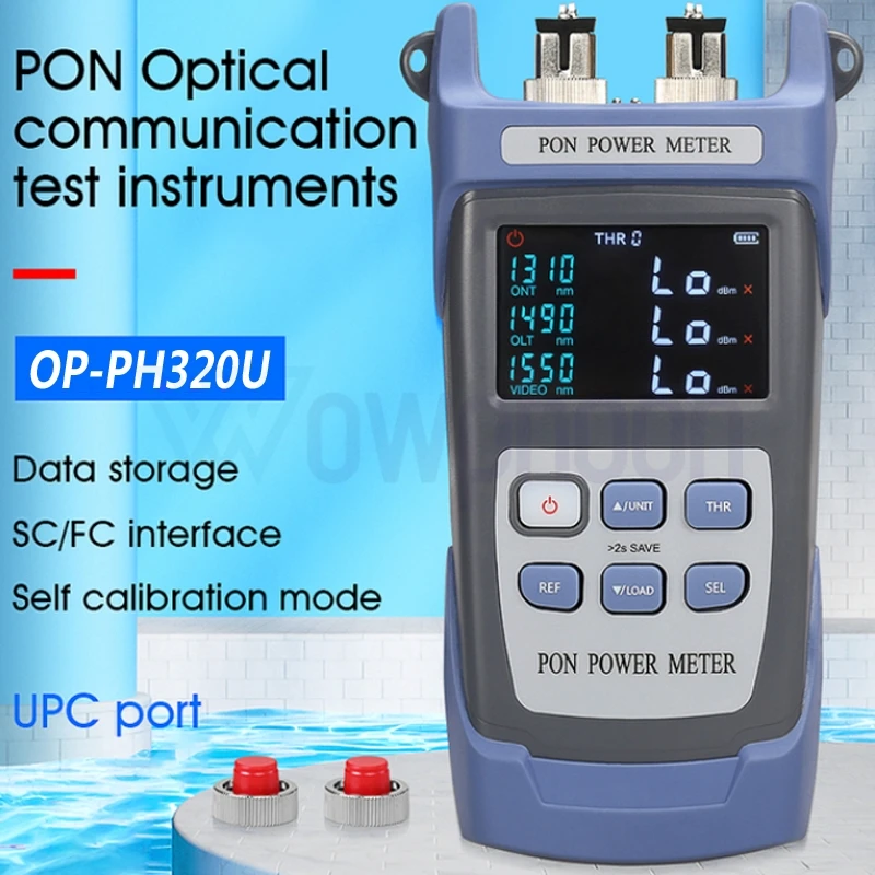 

Fiber Optic Power Meter, PON Power Meter, FTTX, ONT, OLT 1310, 1490, 1550nm, APC, APC customized