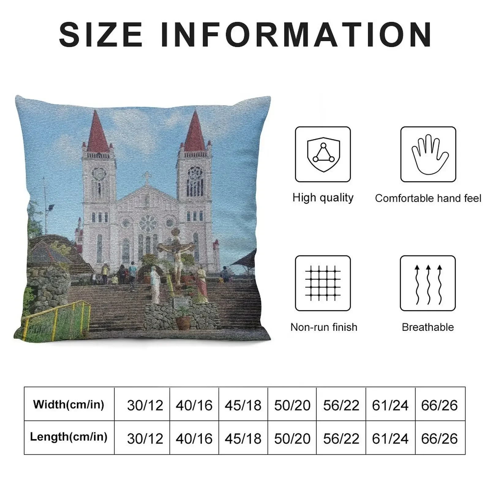 Baguio City, Cathedral Throw Pillow ornamental pillows for living room Cushions Room decorating items pillow