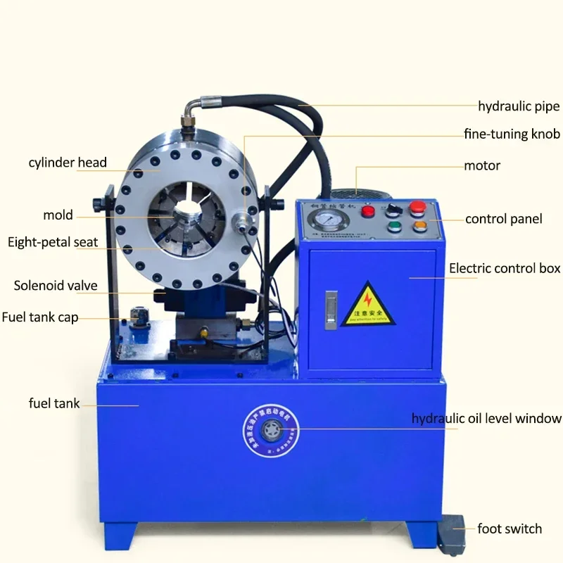 New Electric New Steel Pipe Shrinking Machine High Pressure Oil Pipe Crimping Machine Hydraulic Compression Port Round Pipe Mach
